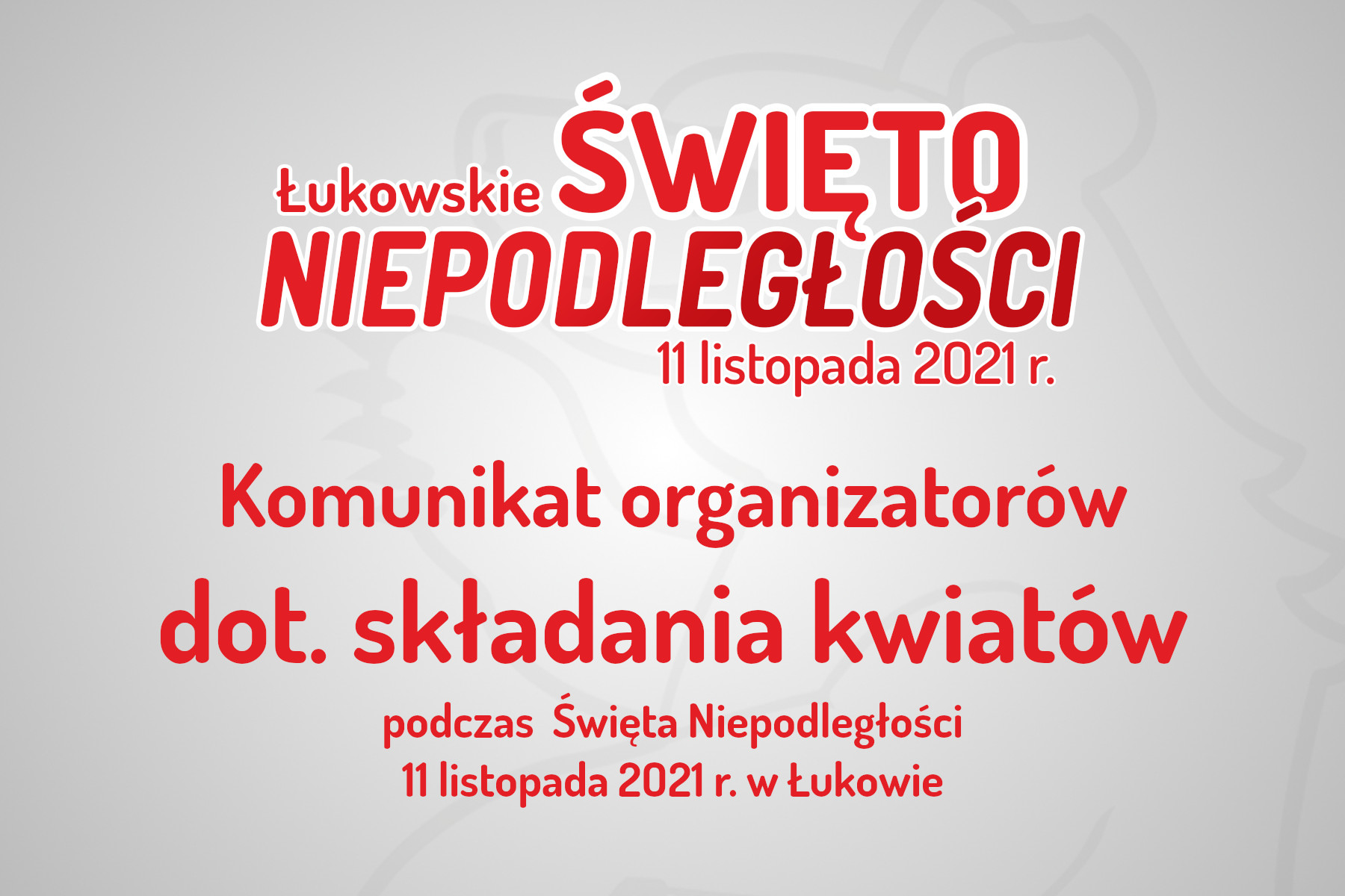 Komunikat dot. składania kwiatów 11 listopada