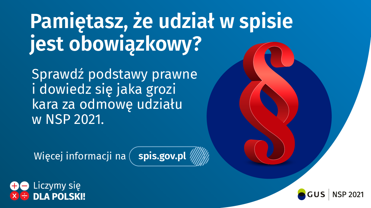 GUS przypomina: udział w Spisie Powszechnym jest obowiązkowy