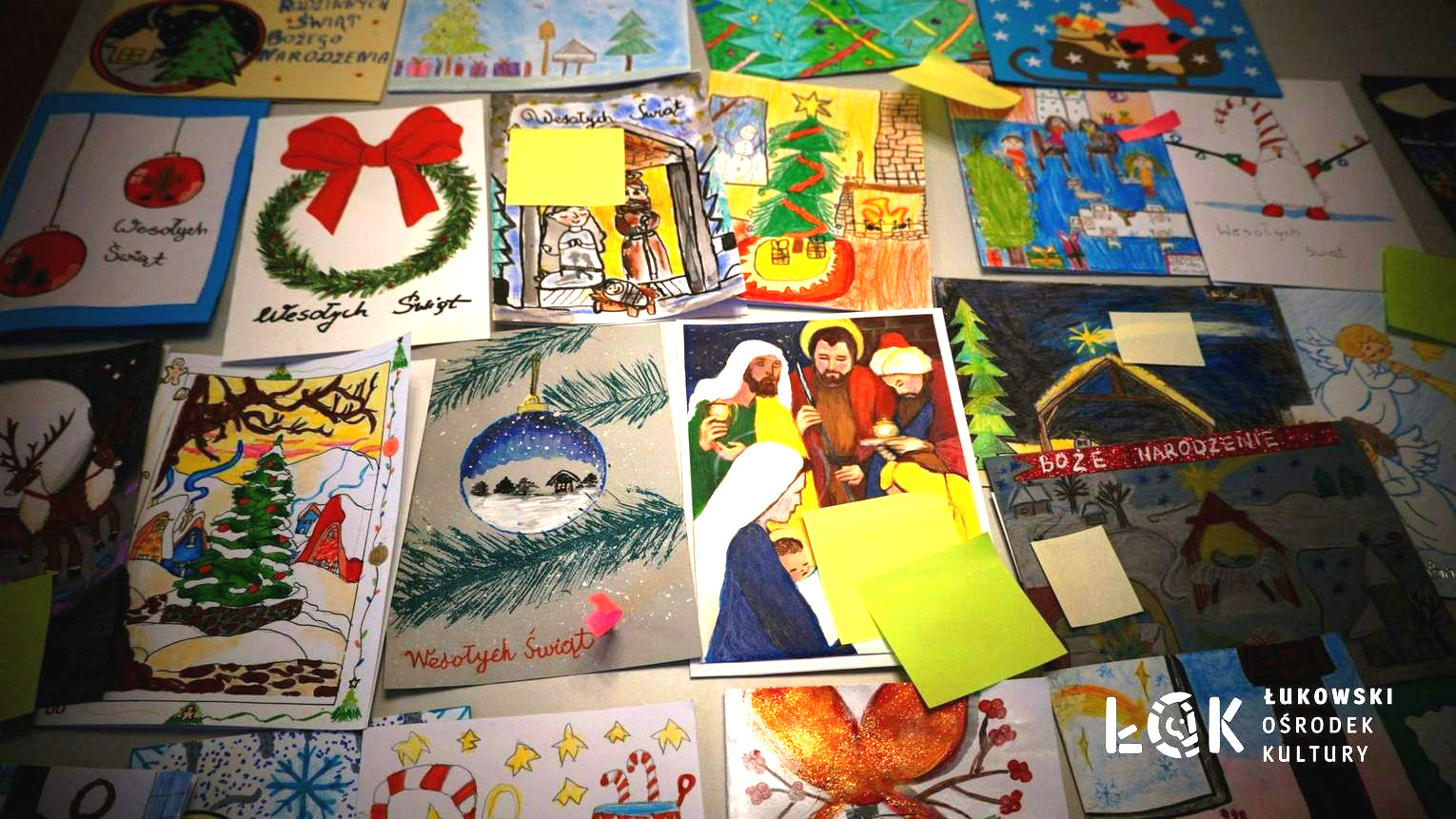 Malowali kartki bożonarodzeniowe dla OSiR i ŁOK