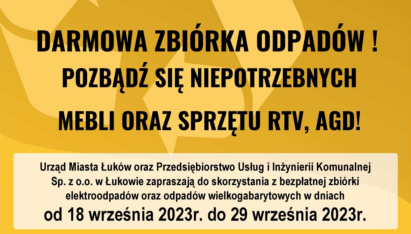 Darmowa zbiórka odpadów wielkogabarytowych i elektrośmieci