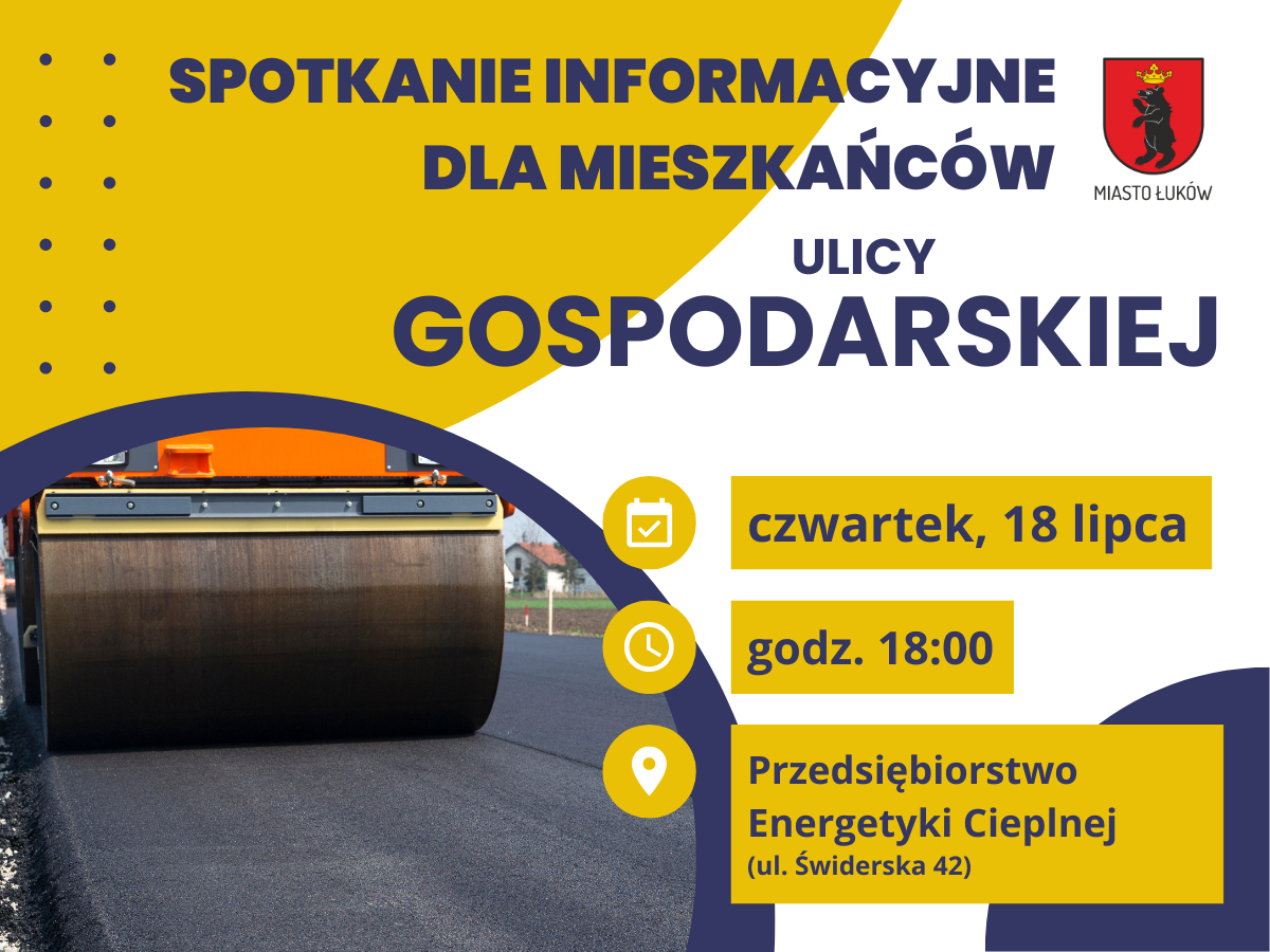 Przypominamy o spotkaniu dla mieszkańców ul. Gospodarskiej