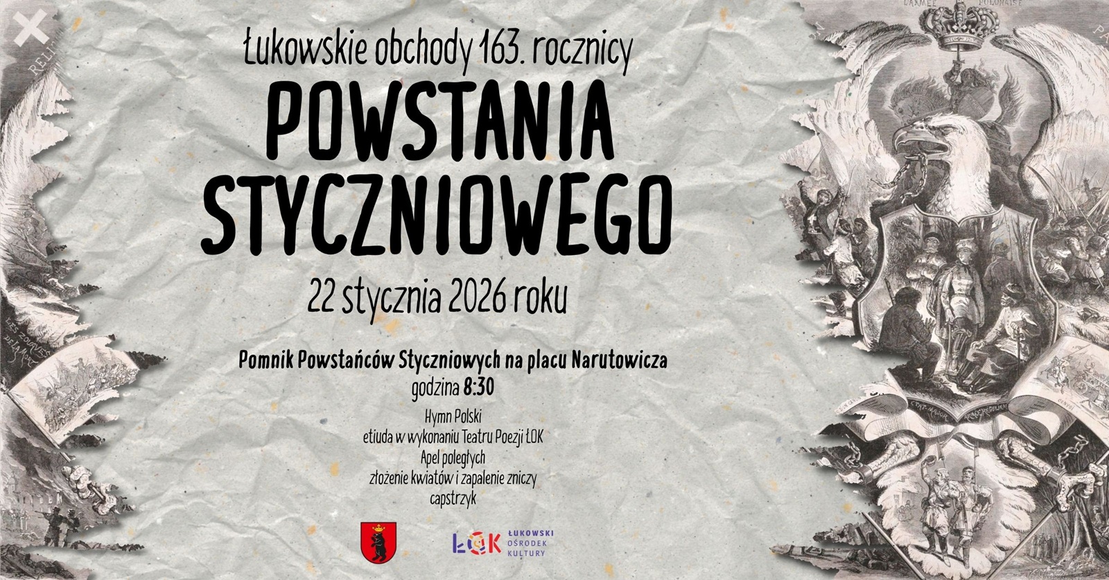 Łuków uczci 163. rocznicę wybuchu Powstania Styczniowego