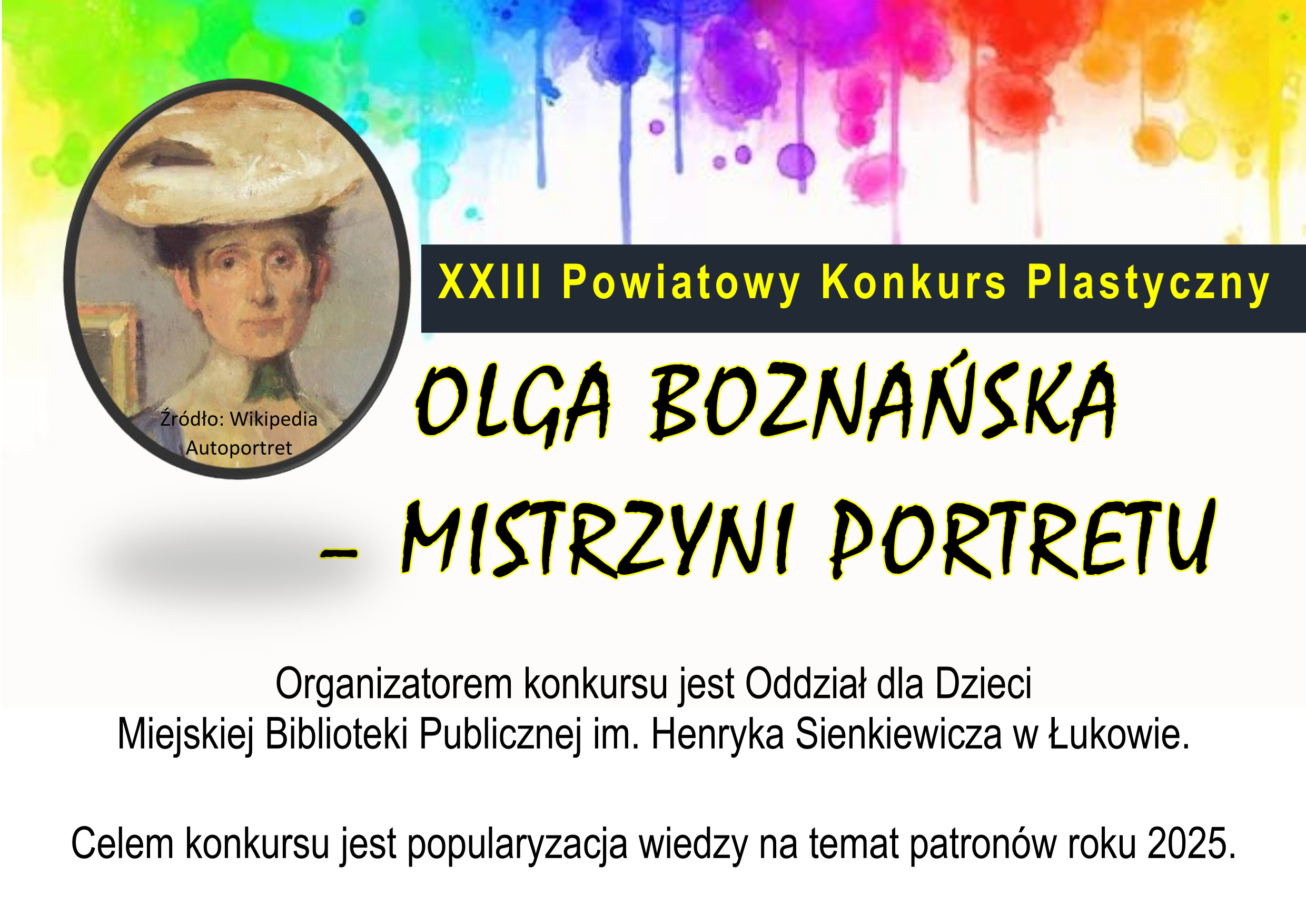Konkurs plastyczny "Olga Boznańska - mistrzyni portretu"